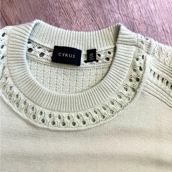 Cyrus • Light Green Crochet Trim Sweater - Picture 8 of 10